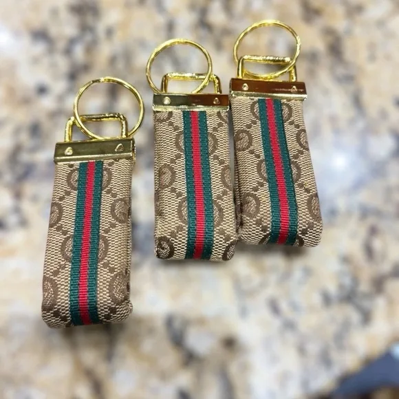 Gucci Gold Bee Key Fob with Green and Red Stripes *Qty of 1 only* - Picture 2 of 3